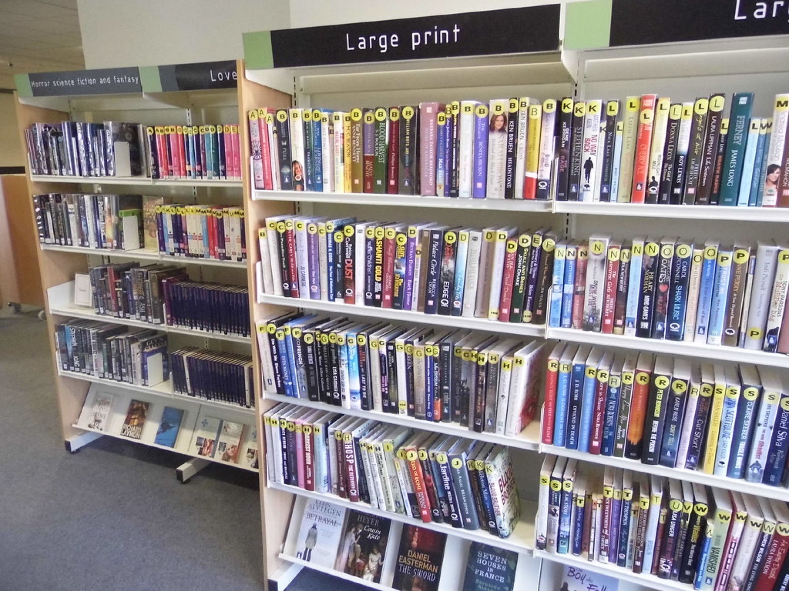 A bright public library interior