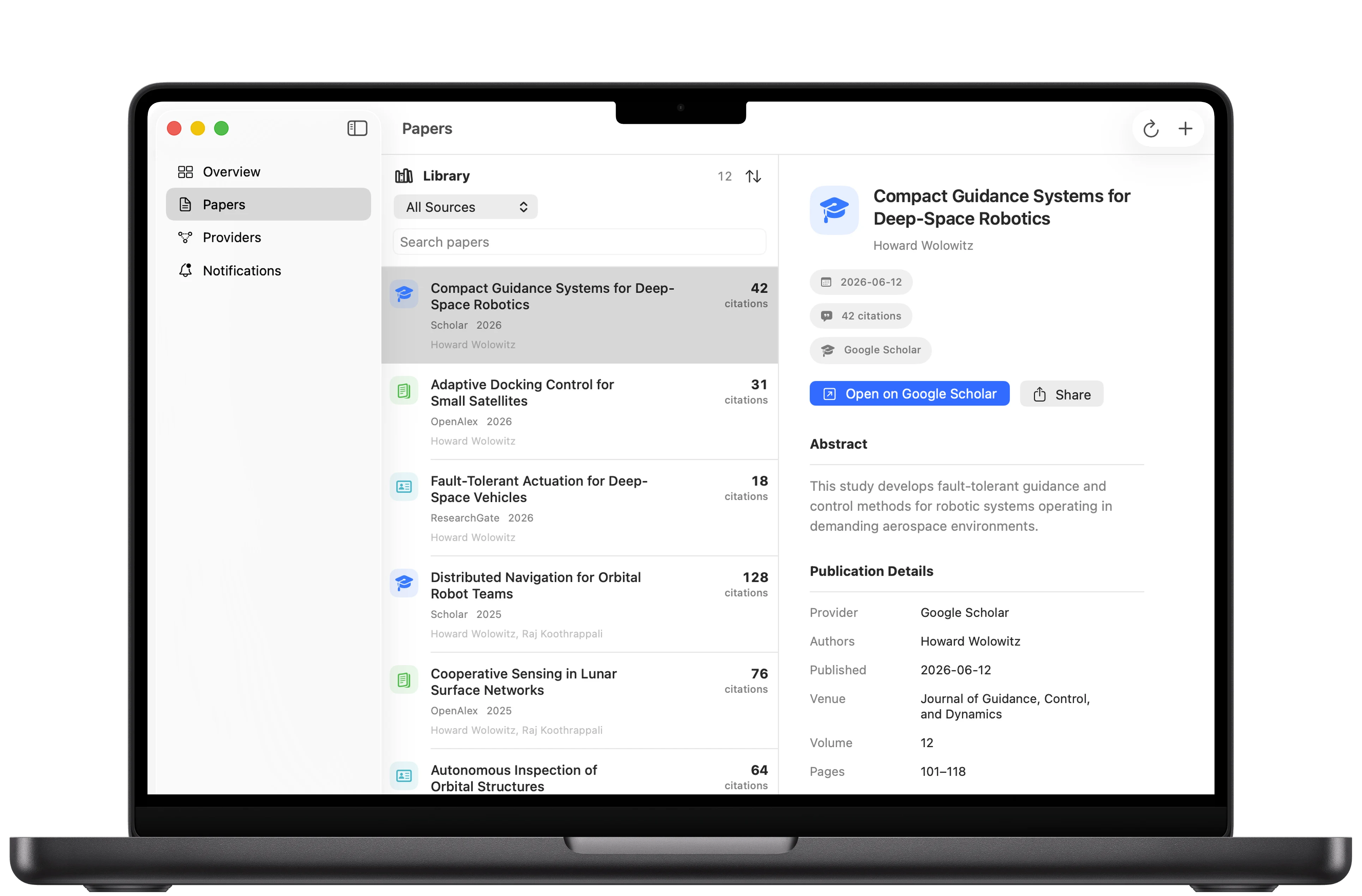 Citatum for Mac showing Howard Wolowitz's sample aerospace engineering paper library