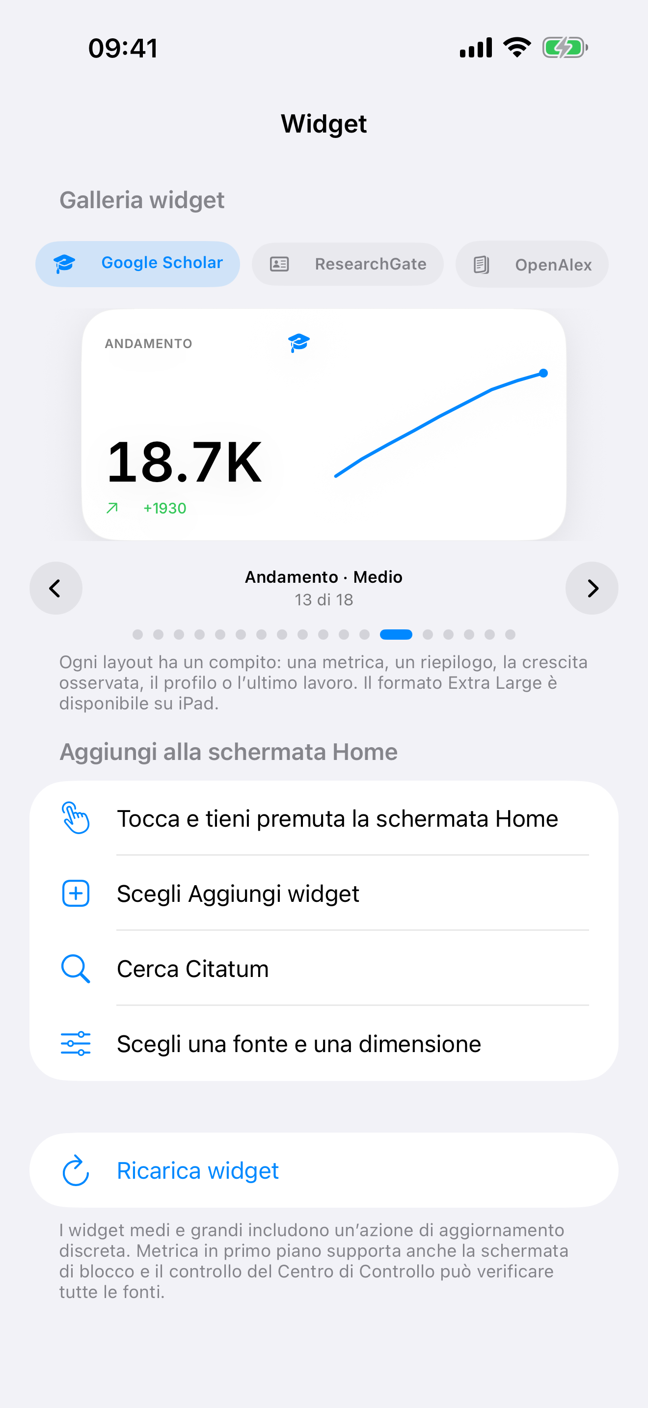 Galleria Citatum con il widget Andamento accademico di Sheldon Cooper